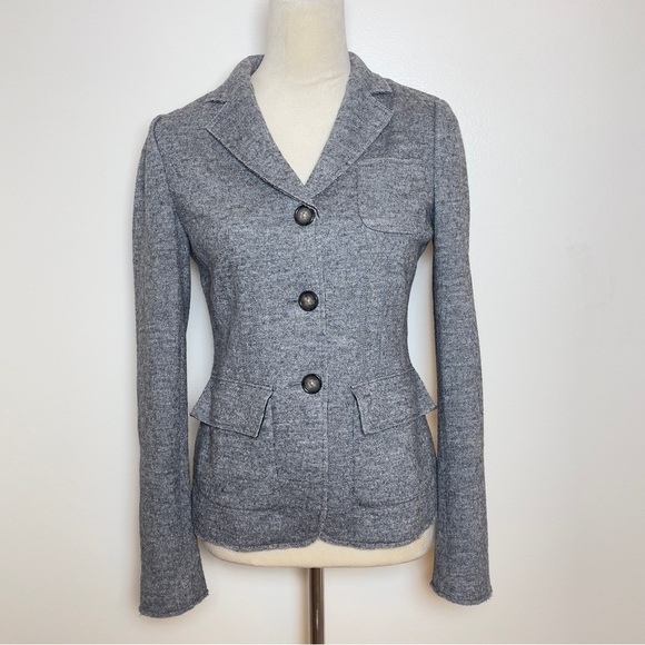 Banana Republic Jackets & Blazers - Banana Republic Wool Blend Knit Blazer Size 0 Gray Tailored Career Jacket